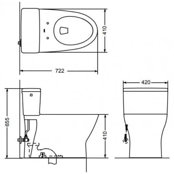 Bồn Cầu TOTO MS188VKT2 Một Khối Nắp TC393VS - Ảnh 2