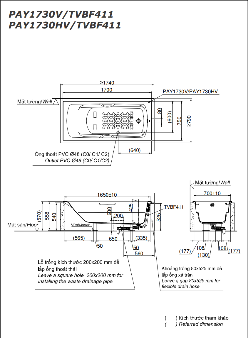 BỒN TẮM TOTO - PAY1730V/TVBF411 - Ảnh 4