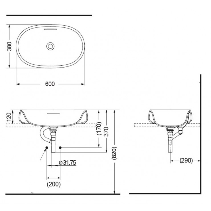 Chậu Rửa Lavabo TOTO PJS05WE#GW Đặt Bàn - Ảnh 2