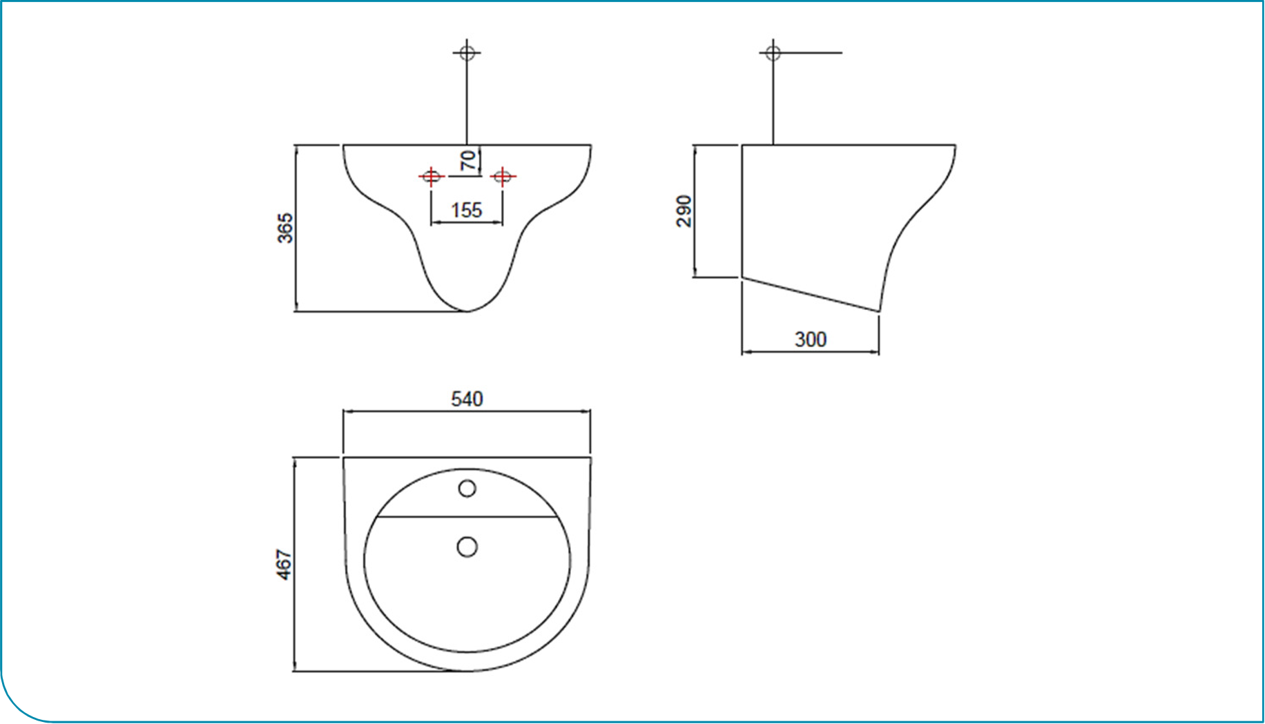CHẬU RỬA TREO TƯỜNG RIGEL - R-LH0310 - Ảnh 2
