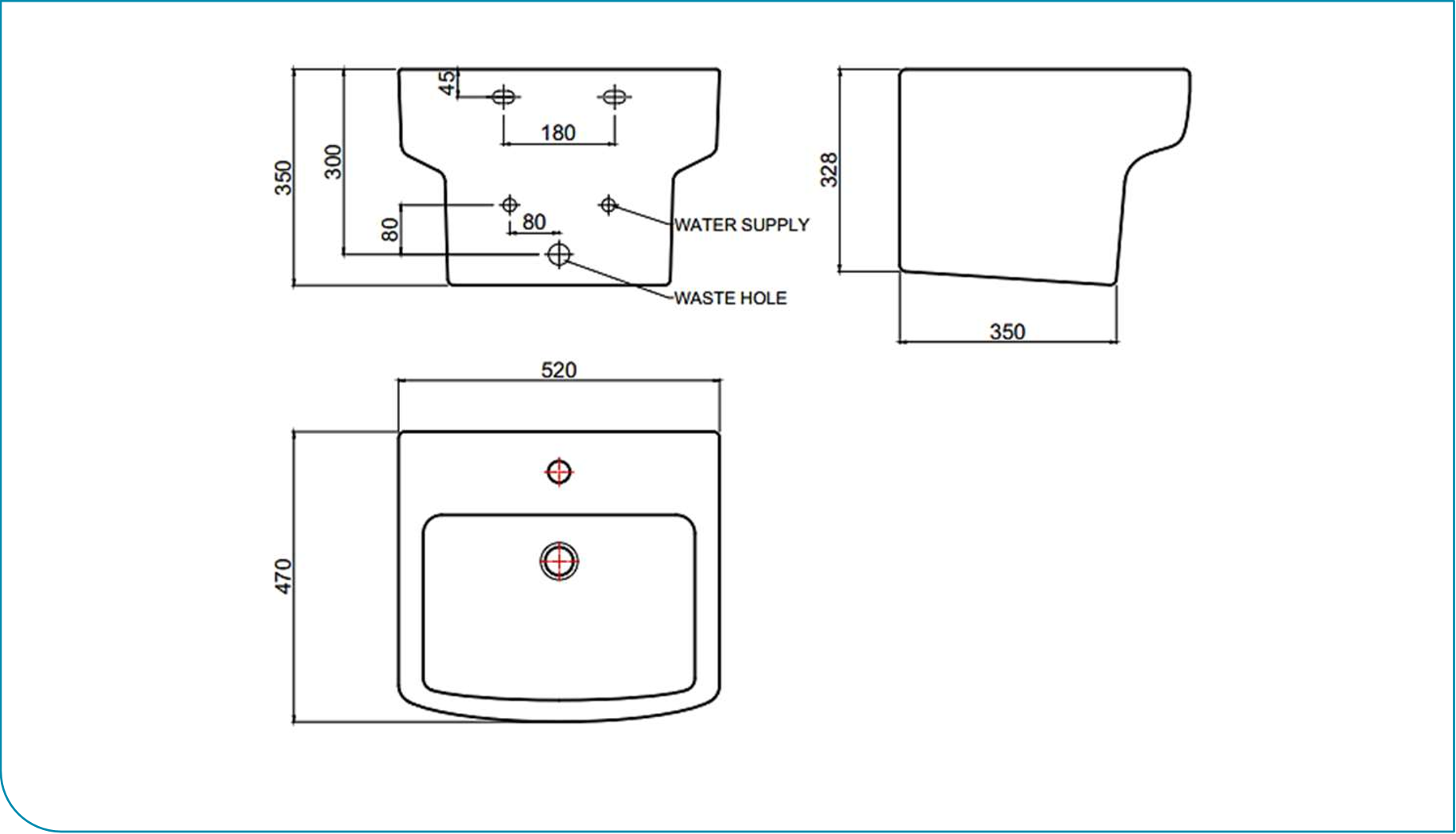 CHẬU RỬA TREO TƯỜNG  RIGEL - R-LH0410 - Ảnh 2
