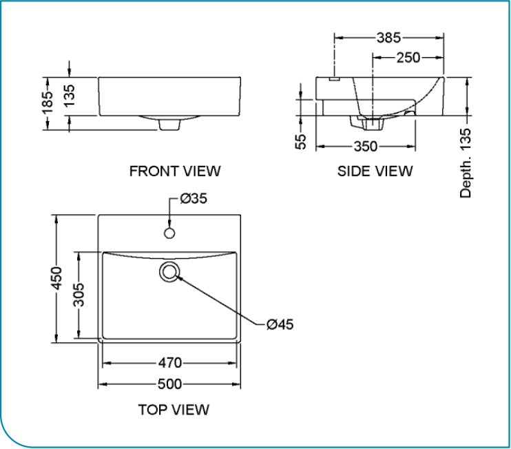 CHẬU RỬA BÁN ÂM BÀN RIGEL - R-LR8090 - Ảnh 4