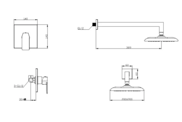 SEN TẮM ÂM TƯỜNG RIGEL NÓNG LẠNH  - R-MXS7833 - Ảnh 2