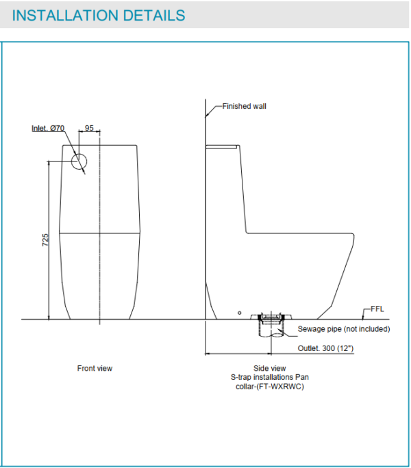 Bồn cầu 1 khối RIGEL, nắp đóng êm - R-WOS7100S12-S - Ảnh 2