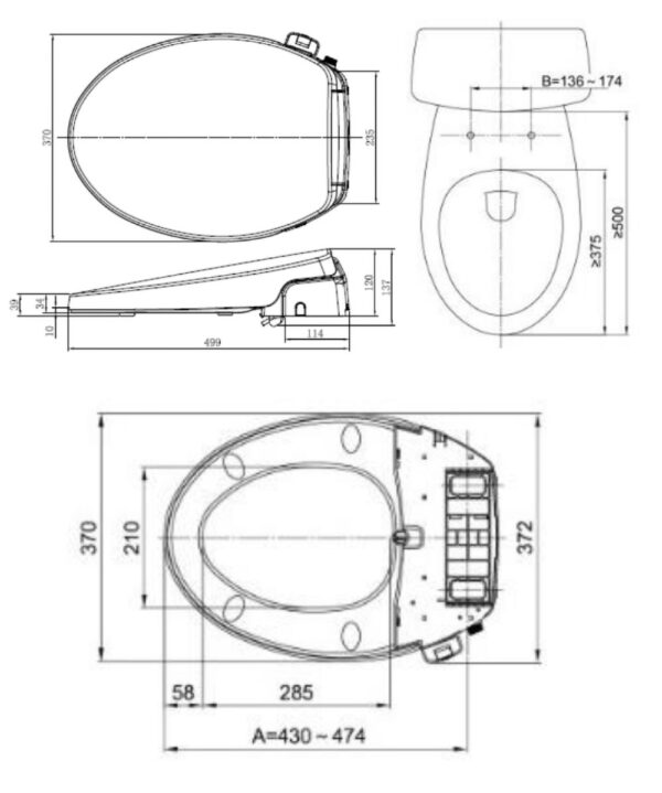 Bồn cầu American Standard - VF-1858S, kèm nắp rửa cơ Slim - SLIM00001-WT - Ảnh 4