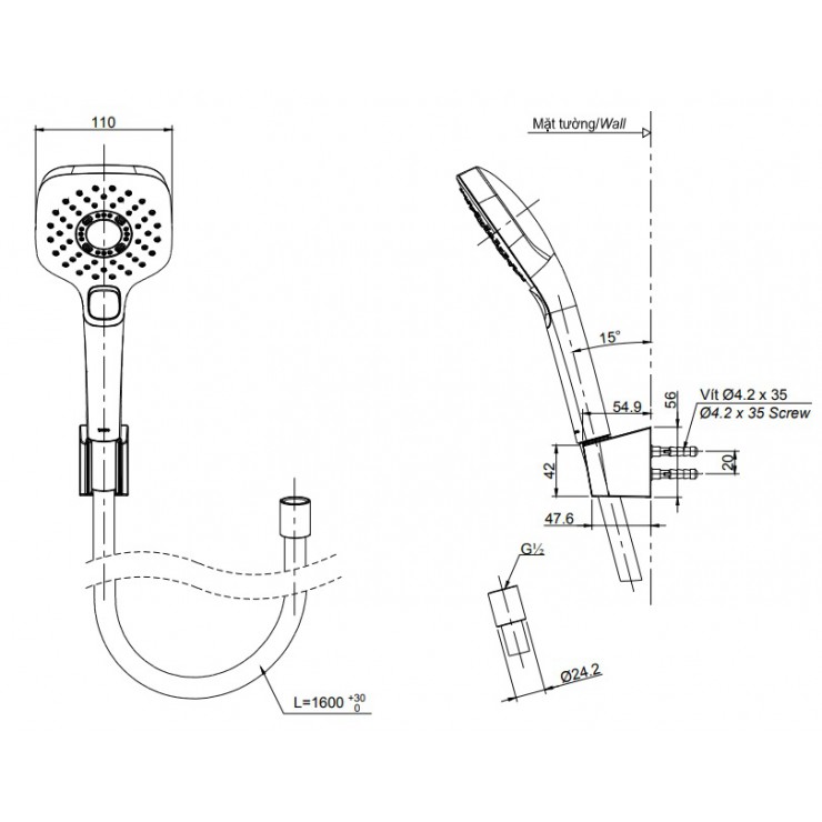 BỘ SEN TẮM CÂY TOTO KẾT HỢP TBW07006A + TBW02006A + TBG02302VA - Ảnh 5