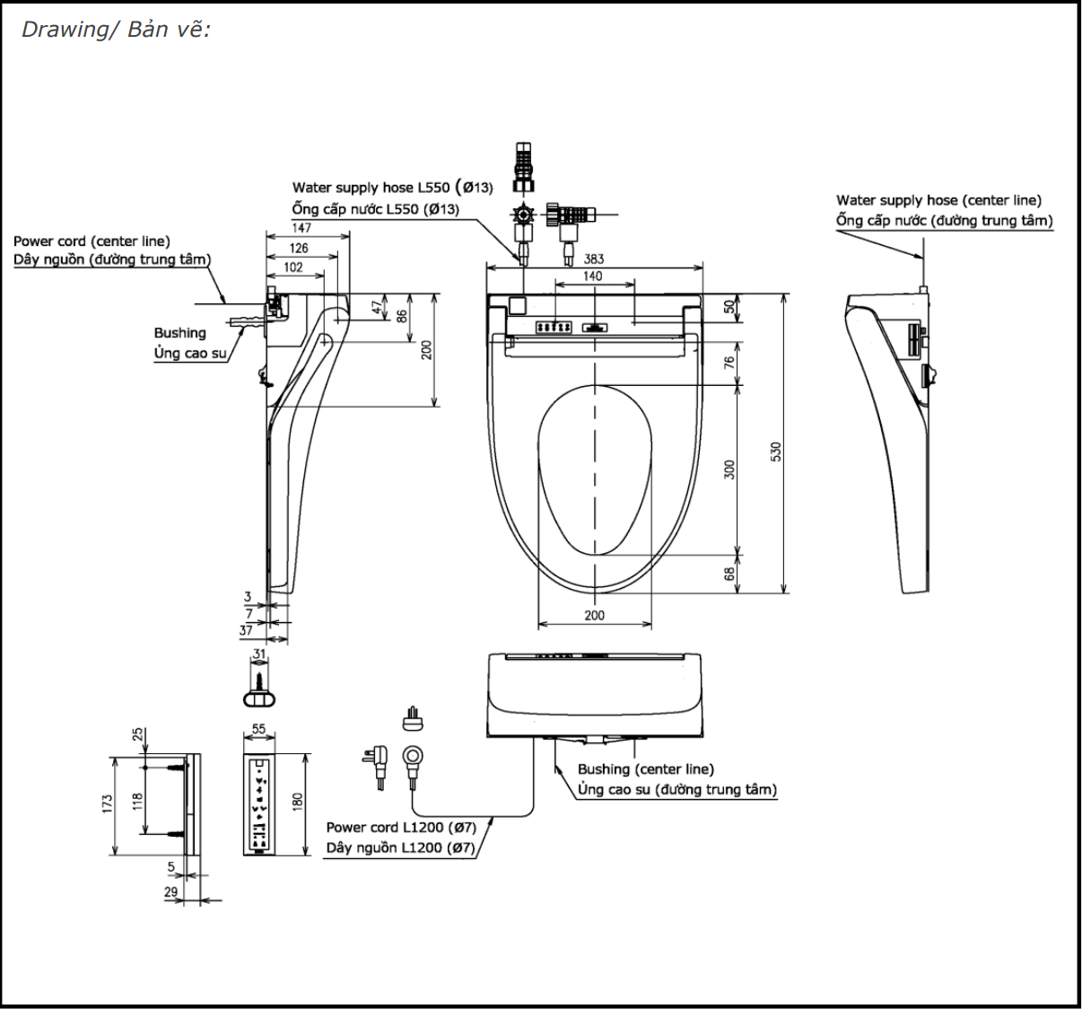 Nắp Rửa Điện Tử Washlet TOTO TCF24410AAA (W14) - Ảnh 2