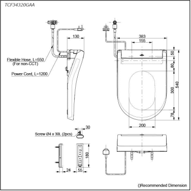 Nắp Rửa Điện Tử Washlet TOTO TCF34320GAA S5 Chữ D - Ảnh 2