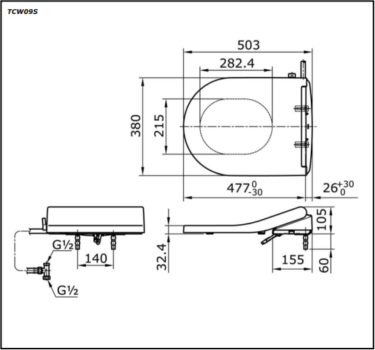 Nắp Rửa Cơ Ecowasher TOTO TCW09S (E5) - Ảnh 2