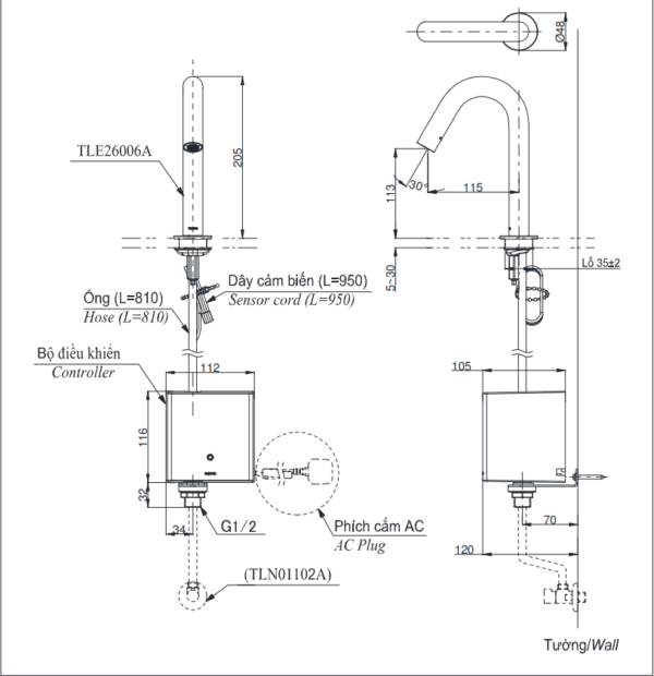 VÒI CHẬU TOTO CẢM ỨNG - TLE26006A - Ảnh 2
