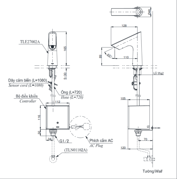 VÒI CHẬU TOTO CẢM ỨNG - TLE27002A - Ảnh 2
