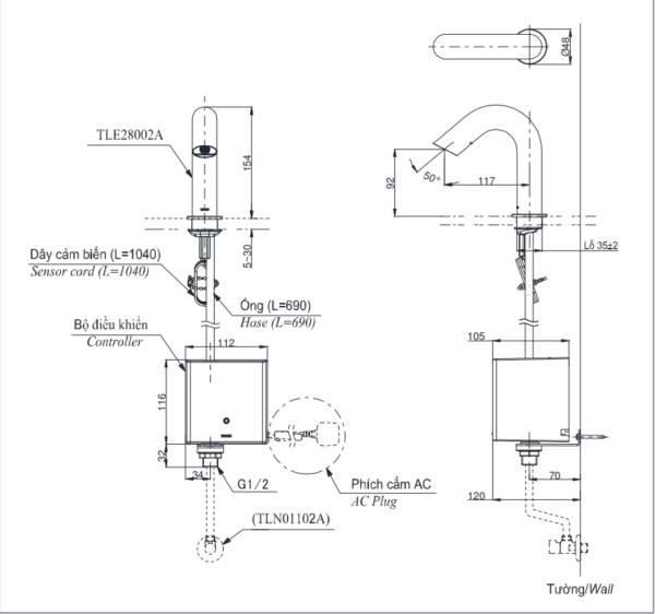 VÒI CHẬU TOTO CẢM ỨNG - TLE28002A - Ảnh 2