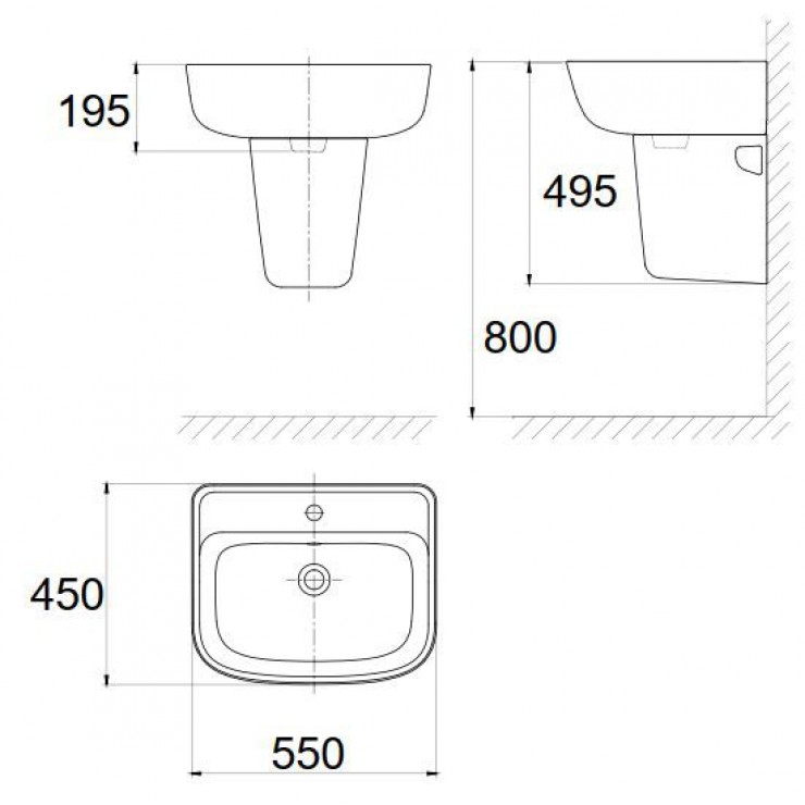 Lavabo American Standard VF-0262/VF-7062 Treo Tường - Ảnh 6