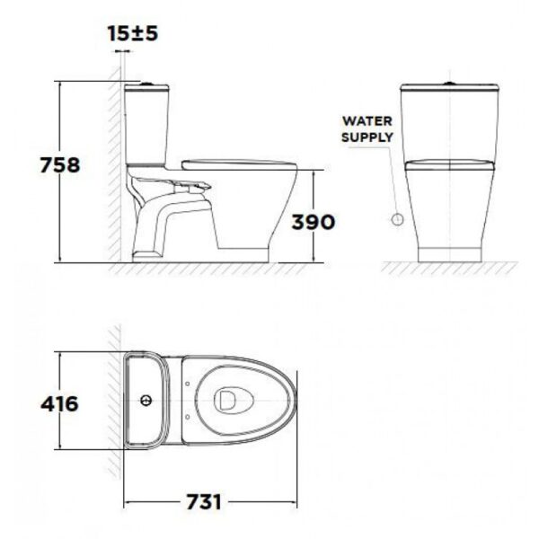 Bồn Cầu American Standard VF-2162 2 Khối Loven Xả Xoáy Kép - Ảnh 2