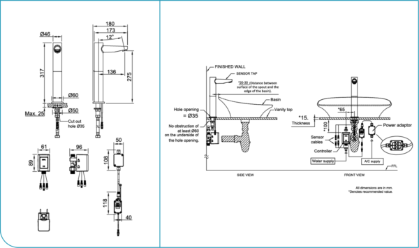 VÒI CHẬU ĐẶT BÀN CẢM ỨNG NƯỚC LẠNH RIGEL - W3-R-ST103DX - Ảnh 3