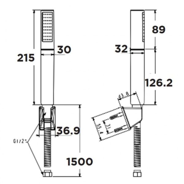 Tay Sen American Standard WF-S508W Trắng Duo Stix Dây Sen 1.5m - Ảnh 3