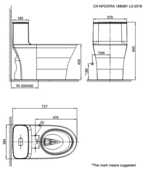 Bồn cầu một khối American Standard - WP-1880 - Ảnh 2