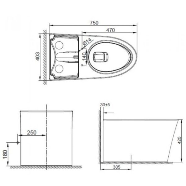 Bồn Cầu American Standard WP-3232 Studio S 1 Khối Đặt Sàn - Ảnh 3