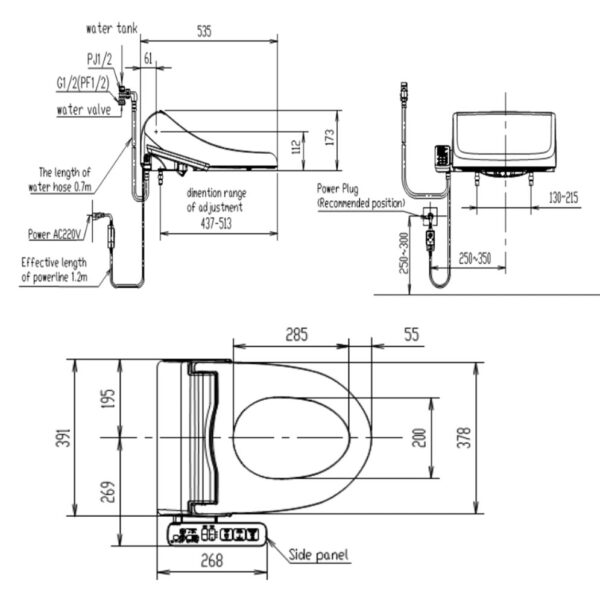 Bồn cầu American Standard - WP-1880PL, nắp điện tử Pristine - WP-7SL1 - Ảnh 4