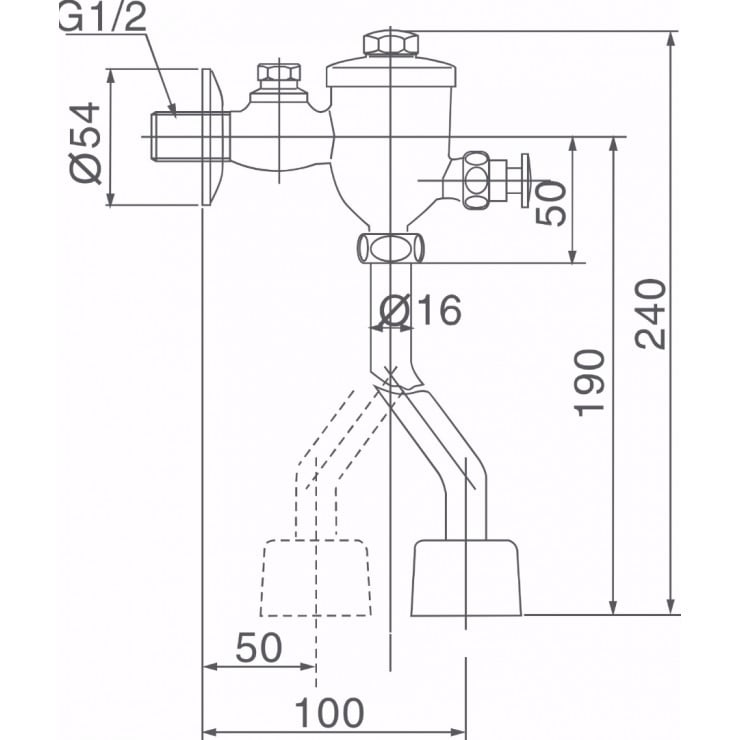 VAN XẢ NHẤN TIỂU NAM INAX - UF-8V - Ảnh 2