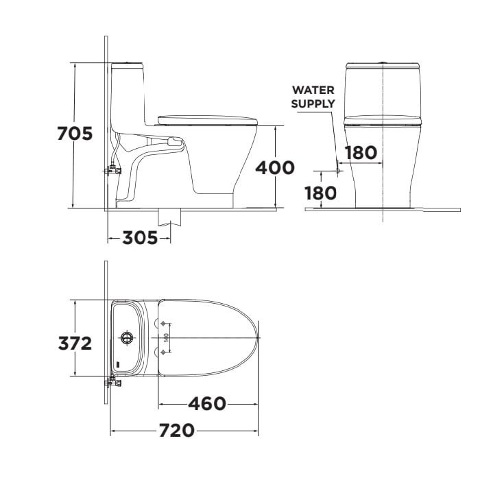 Bồn cầu 1 khối American Standard dòng Loven kèm nắp rửa cơ VF-1863SW - Ảnh 2
