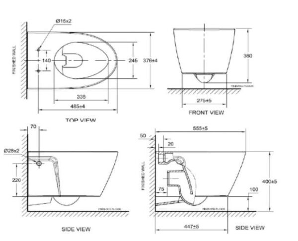 Bồn cầu treo tường, American Standard - VF-3119B - Ảnh 2