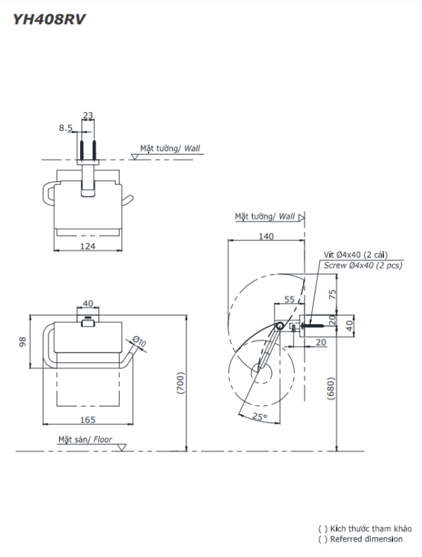 BỘ 5 SẢN PHẨM PHỤ KIỆN NHÀ TẮM TOTO YS408N5V - Ảnh 5