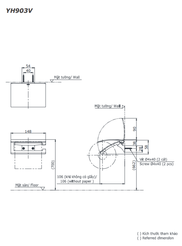 BỘ 5 SẢN PHẨM PHỤ KIỆN NHÀ TẮM TOTO YS903N5V - Ảnh 5