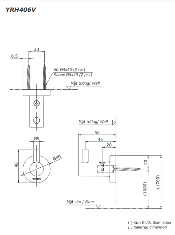 BỘ 5 SẢN PHẨM PHỤ KIỆN NHÀ TẮM TOTO YS406N5V - Ảnh 11