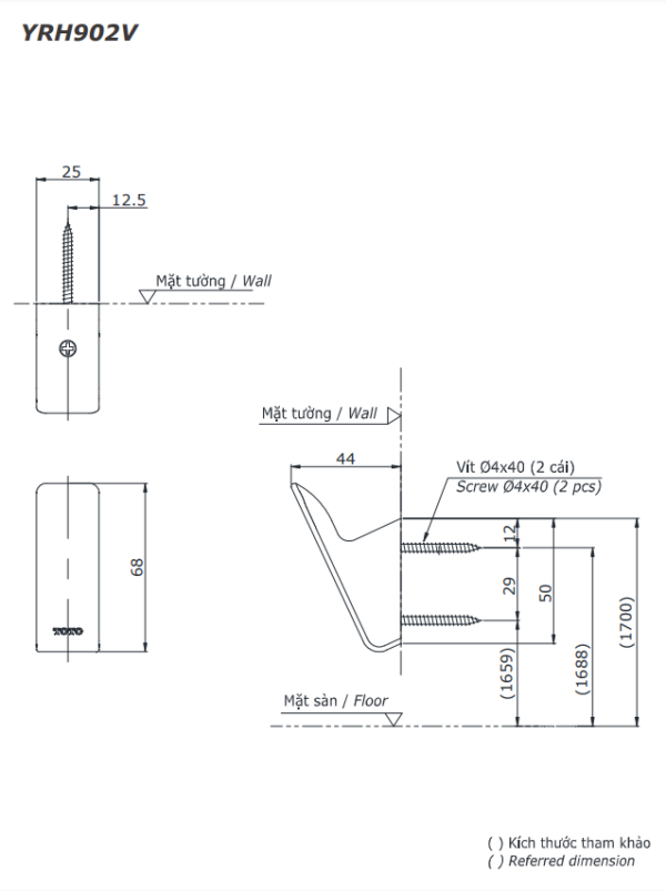 BỘ 5 SẢN PHẨM PHỤ KIỆN NHÀ TẮM TOTO YS902N5V - Ảnh 11