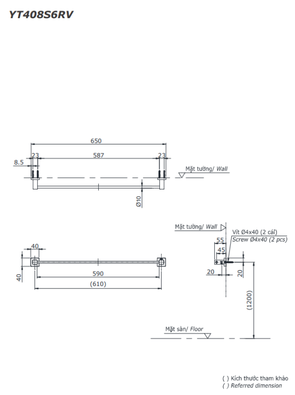 BỘ 5 SẢN PHẨM PHỤ KIỆN NHÀ TẮM TOTO YS408N5V - Ảnh 7