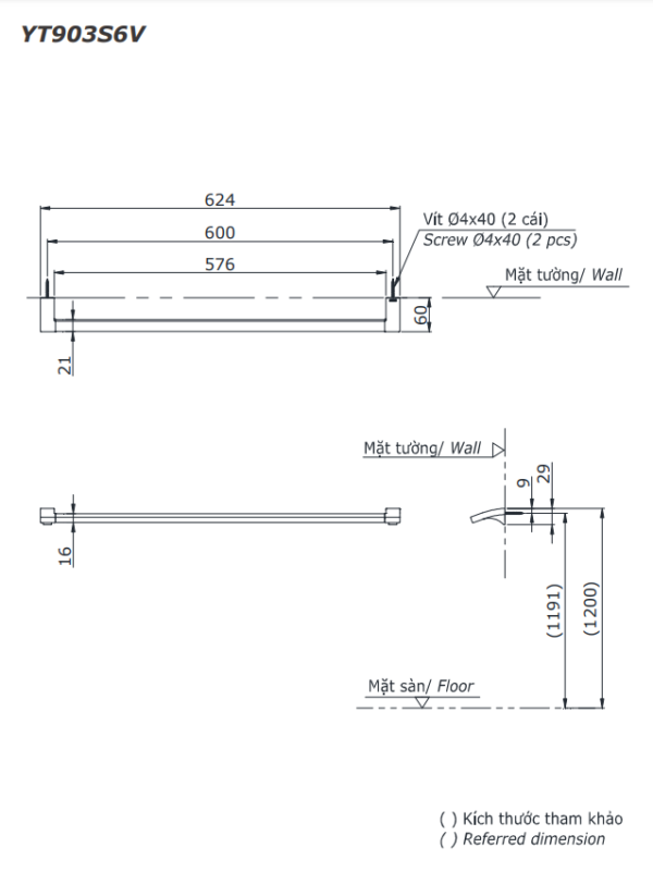 BỘ 5 SẢN PHẨM PHỤ KIỆN NHÀ TẮM TOTO YS903N5V - Ảnh 7