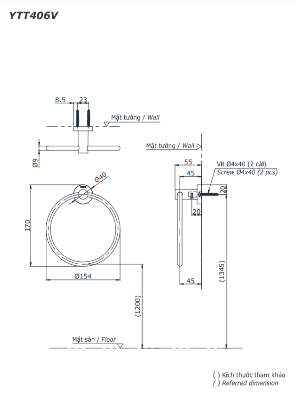 BỘ 5 SẢN PHẨM PHỤ KIỆN NHÀ TẮM TOTO YS406N5V - Ảnh 9