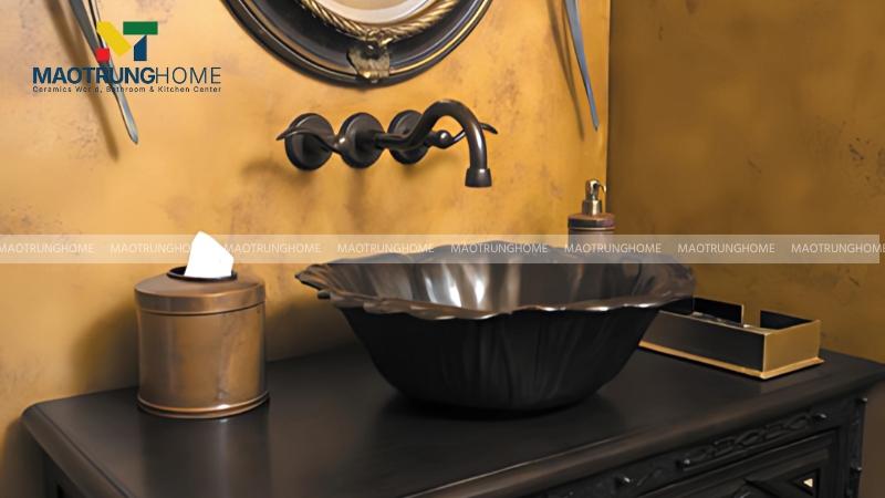 Bộ chậu rửa Kanly GCL09B đặt bàn với thiết kế cổ điển