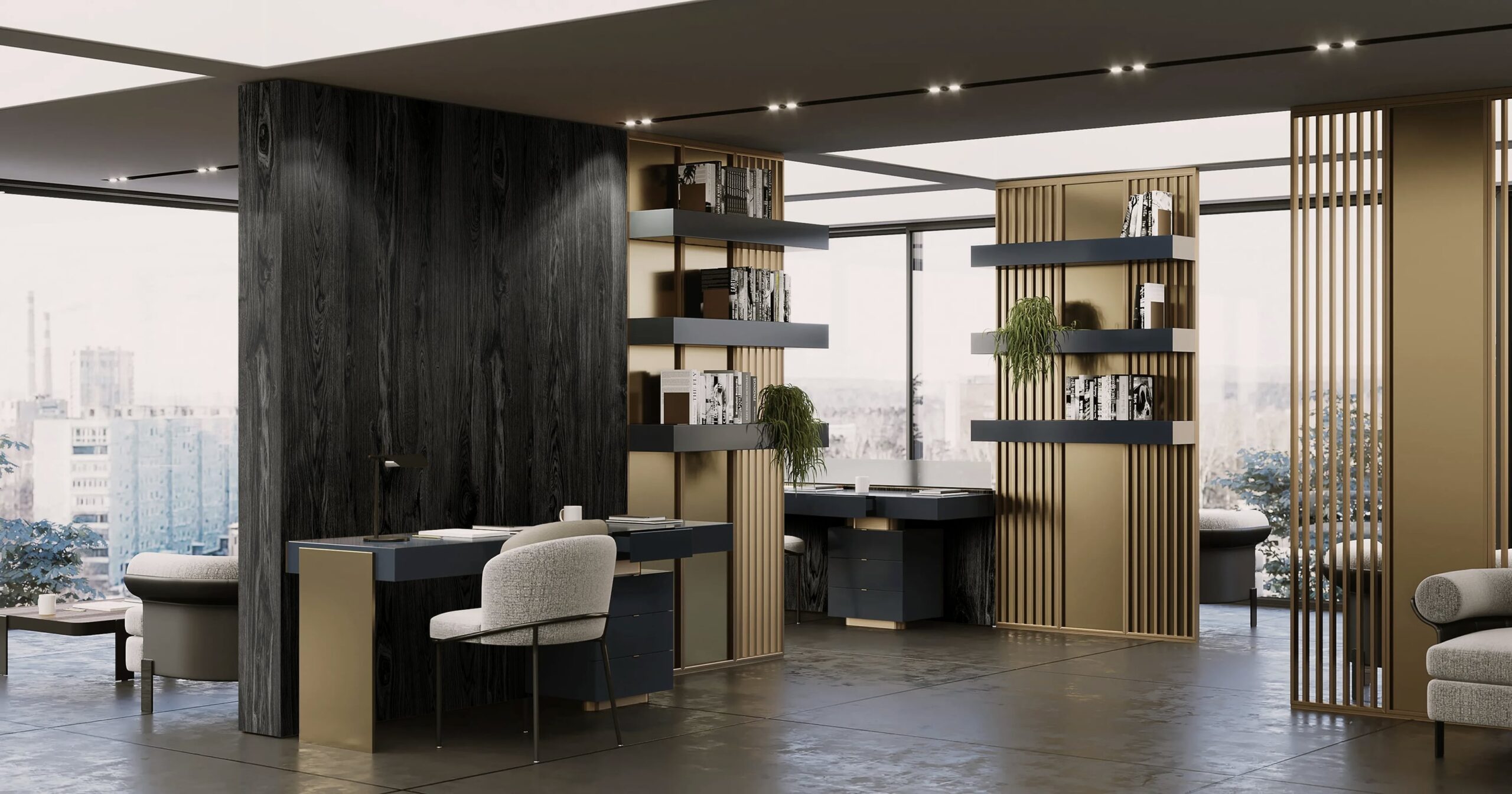 Ash Carbon - Slabstone - SM40 tạo cảm giác không gian rộng mở và sang trọng