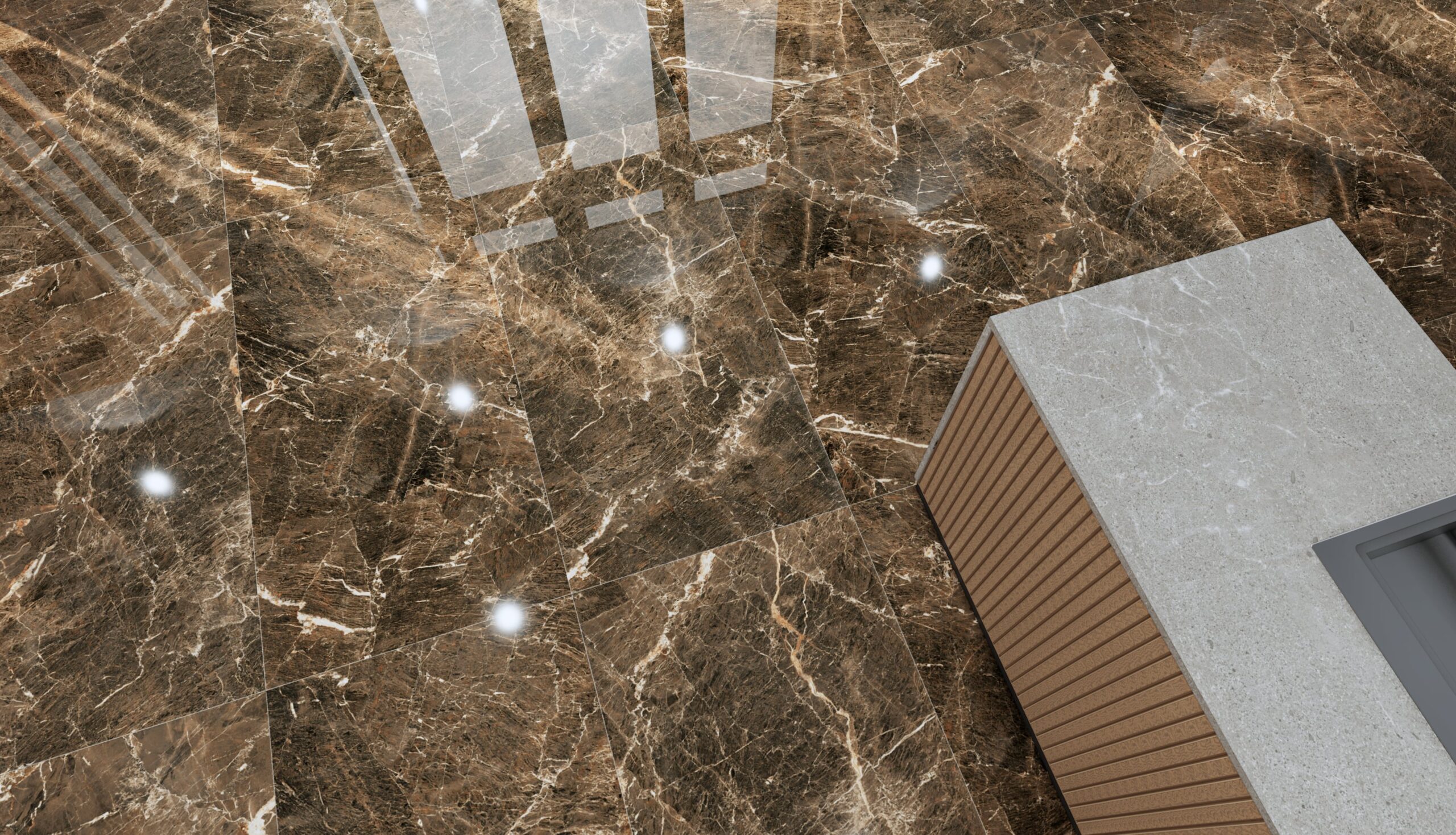 Đá Dark Emperador mang đến sự sang trọng và đẳng cấp cho không gian.