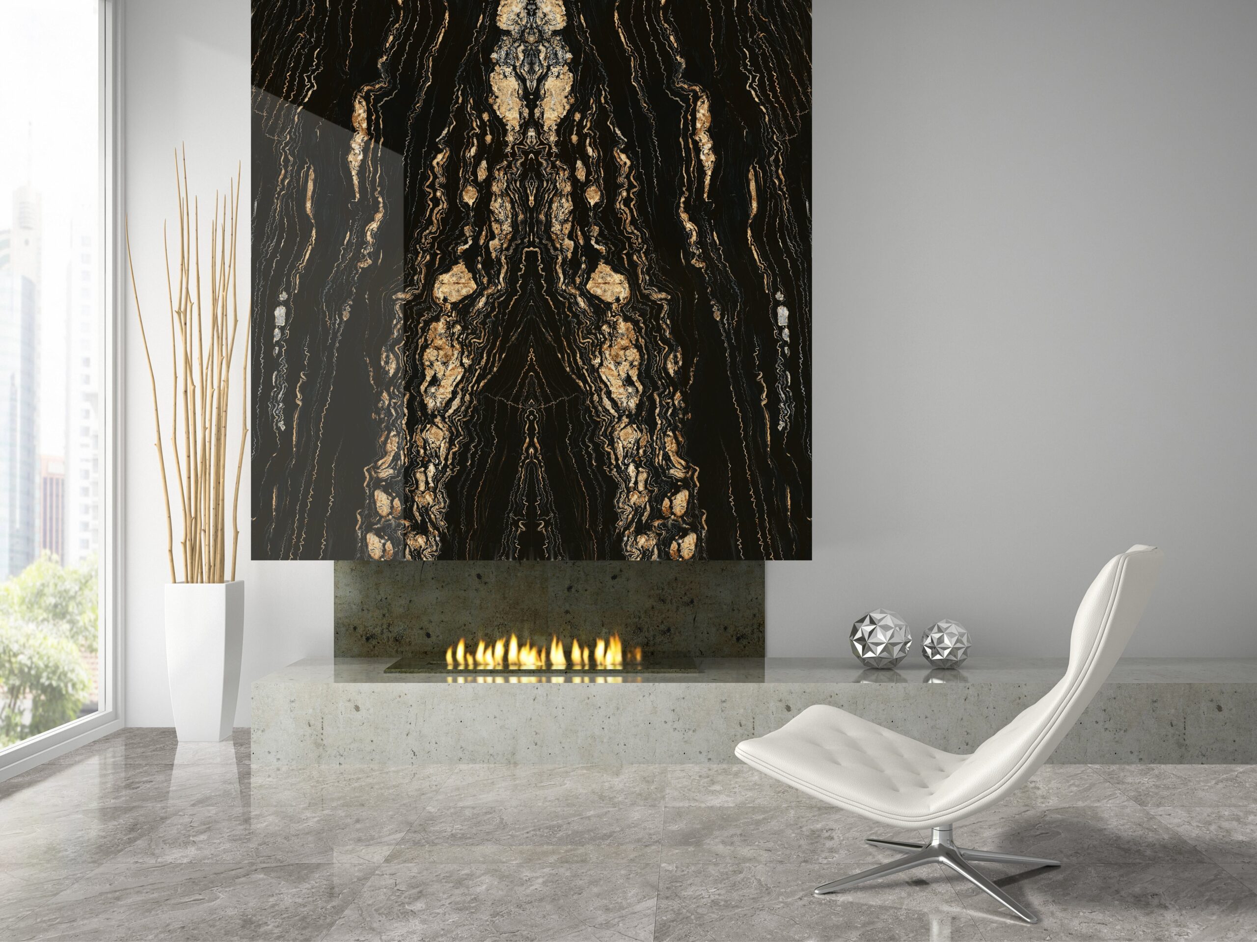 Đá hoa Fossil Noir - SP32 - Ảnh 4