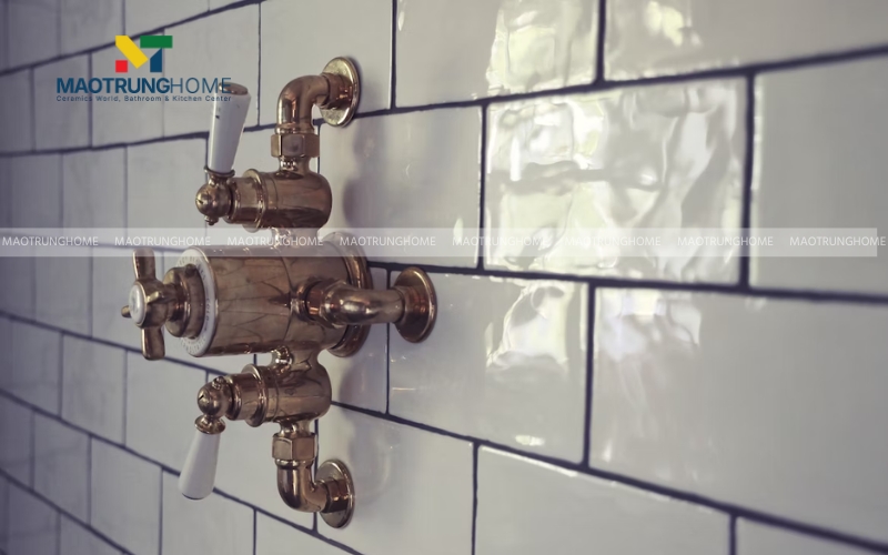 Gạch mosaic gốm sứ trắng