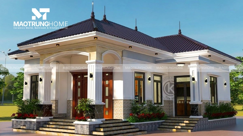 Mẫu gạch ốp cột vuông màu trắng