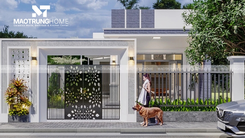 Mẫu gạch ốp trụ cổng và hàng rào