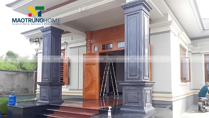 Mẫu gạch ốp cột vuông màu xám