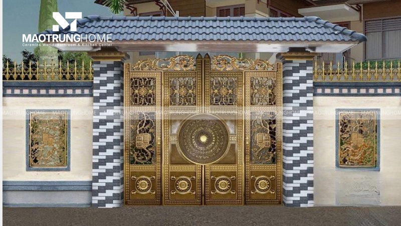 Mẫu gạch ốp cột vuông cho cổng