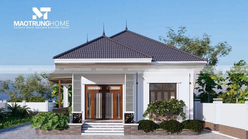 Mẫu gạch ốp cột vuông cho nhà hiện đại cấp 4