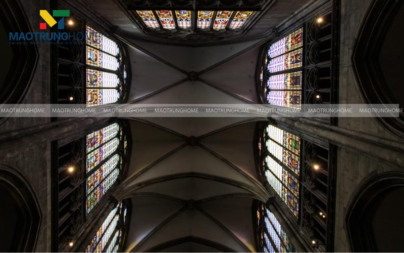 Gạch mosaic ốp giếng trời cổ điển