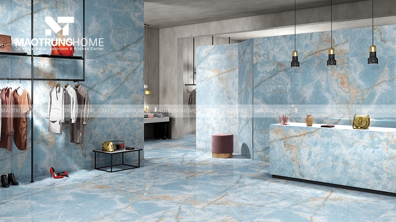 Phối màu với gạch ốp tường xanh ngọc