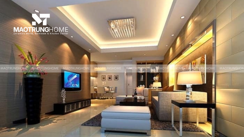 Bề mặt gạch ảnh hưởng đến khả năng phản xạ ánh sáng và phong cách chung của căn phòng