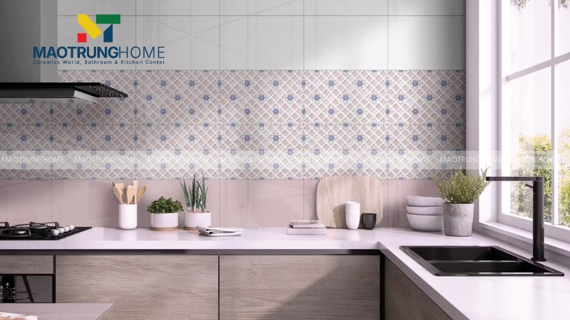 Mẫu gạch bông ốp nhà bếp (Mẫu 1).