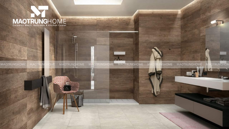 Mẫu gạch ốp theo họa tiết: Gạch giả gỗ (mẫu 1).