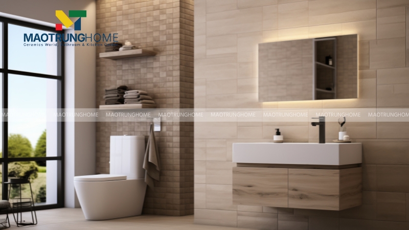 Mẫu gạch ốp theo họa tiết: Gạch giả gỗ (mẫu 2).