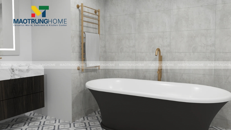 Mẫu gạch ốp theo họa tiết: Gạch giả bê tông (mẫu 2).